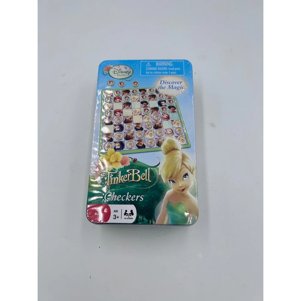 Disney Fairies Tinker Bell Checkers Game in Collector Tin Cardinal 17194